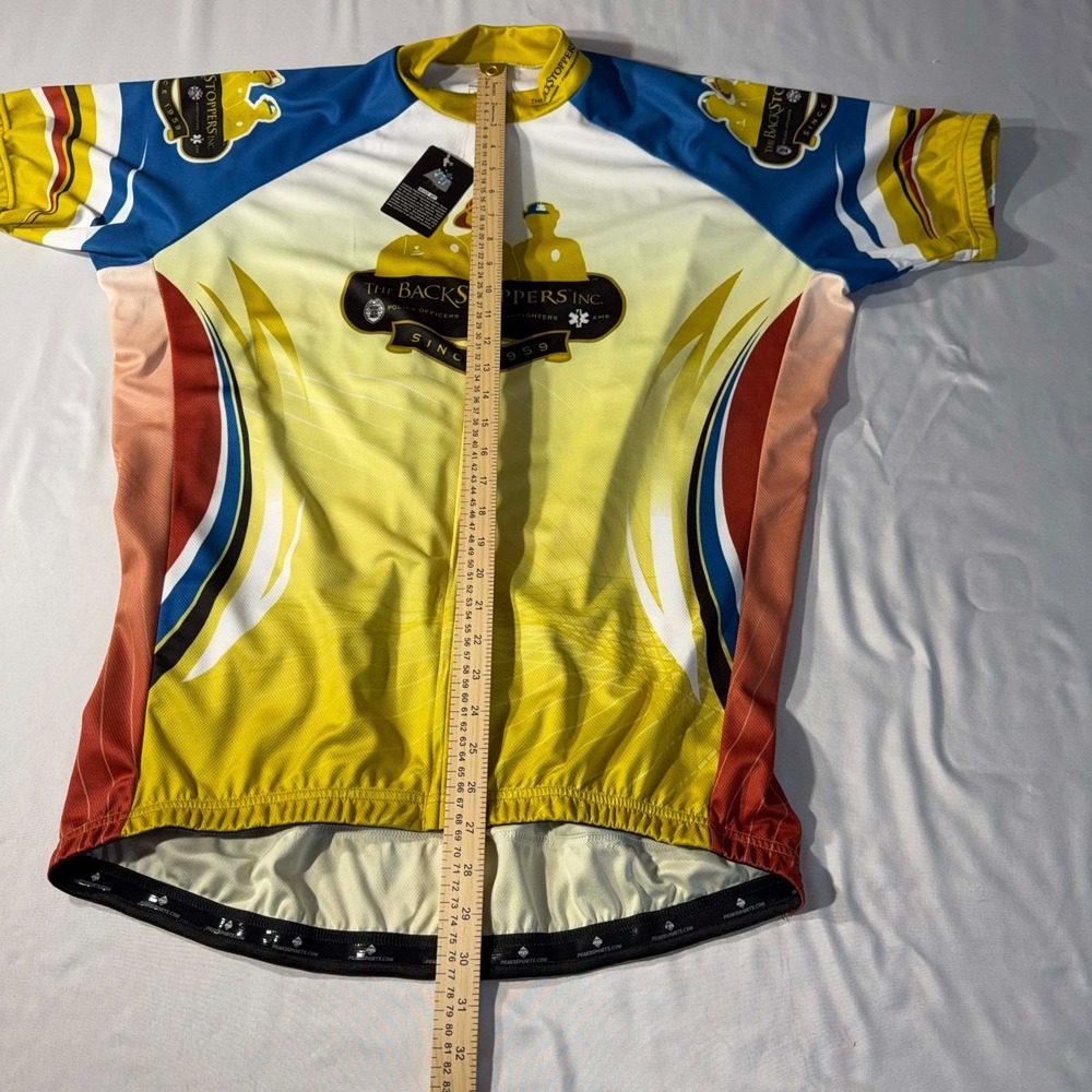 Peak 1 Sports BackStoppers Cycling Jersey Shirt Full Zip Size Mens 2XL NWT - Picture 7 of 14